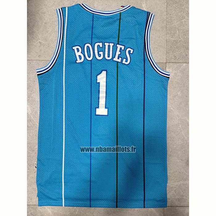 Maillot Charlotte Hornets Muggsy Bogues NO 1 Retro Bleu